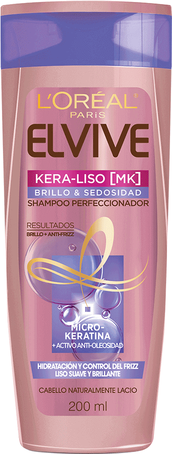 Shampoo 200ml Kera Liso Brillo Y Sedosidad Shampoo Perfeccionador Elvive Kera Liso Packshot