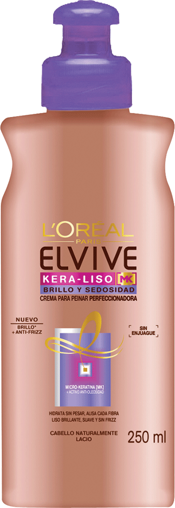 Liss Intense Cpp 250ml Kera Liso Brillo Y Sedosidad Crema Para Peinar Perf Elvive Kera Liso Packshot