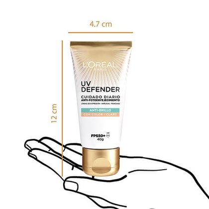UV Defender Cuidado Facial Anti-Fotoenvejecimiento Anti-brillo Tono Claro Medidas