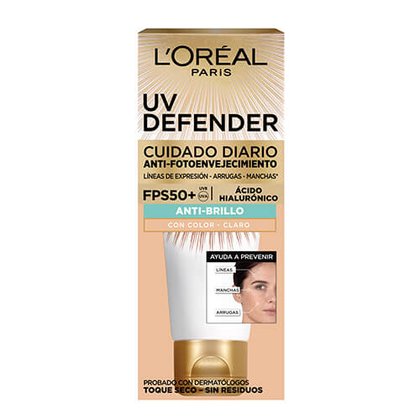UV Defender Cuidado Facial Anti-Fotoenvejecimiento Anti-brillo Tono Claro Pack