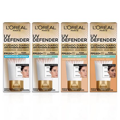 UV Defender Cuidado Facial Anti-Fotoenvejecimiento Anti-brillo Tono Medio Gama