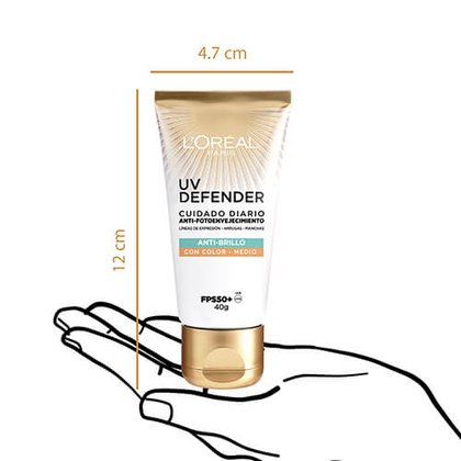 UV Defender Cuidado Facial Anti-Fotoenvejecimiento Anti-brillo Tono Medio Medidas