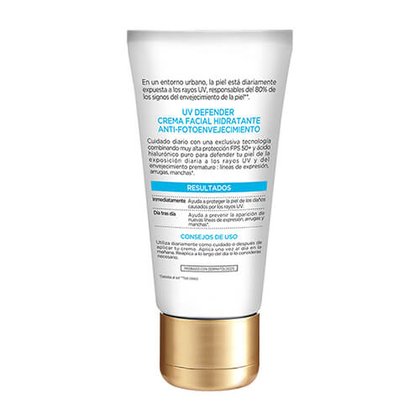 UV Defender Cuidado Facial Anti-Fotoenvejecimiento Hidratación Intensa Detrás
